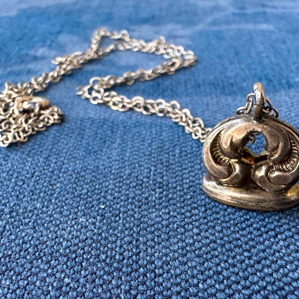Antique Victorian TINY Watch Seal FOB paired with 1/20 12K gold filled chain