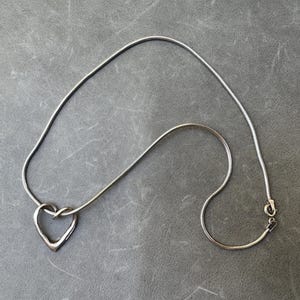 Vintage Sterling Heart Loop pendant with Sterling Silver Chain 16" necklace
