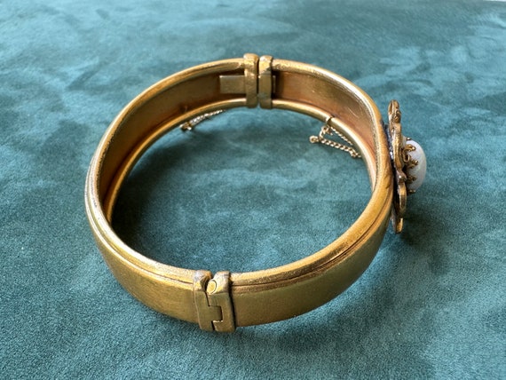Victorian White Opal Gold Filled Bangle Bracelet … - image 4