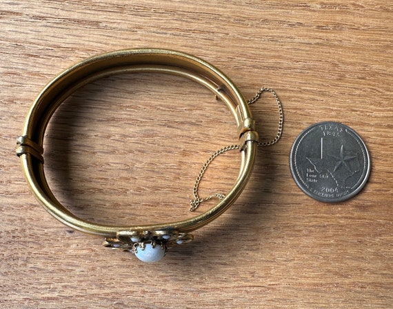 Victorian White Opal Gold Filled Bangle Bracelet … - image 8