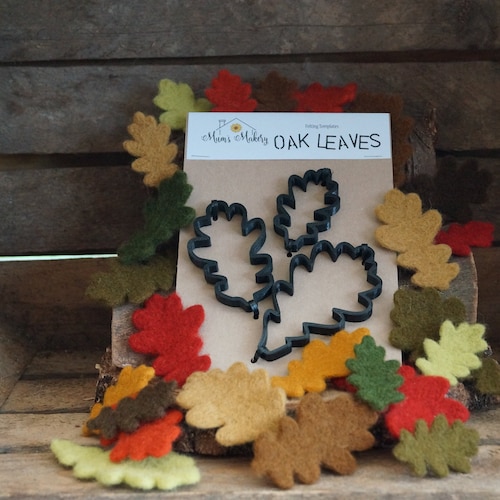 Oak Leaves Needle Felting Template Set Etsy