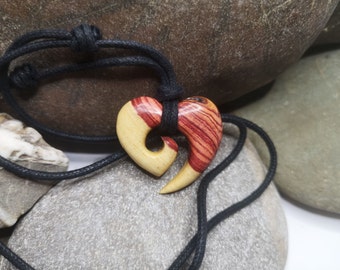 Maori Talisman "Herz-Koru (spiral)" - pendant made of precious woods
