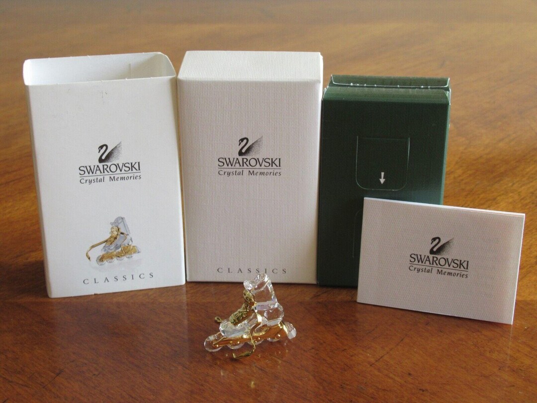 Raquette de tennis miniature Swarovski Crystal Memories vintage Memories dorée - France