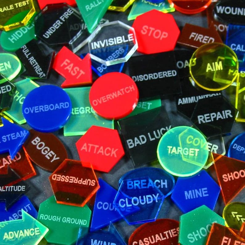 Tokens Game Color LITKO Custom Acrylic Game Tokens | 15 Shape Options Personalized Text ...