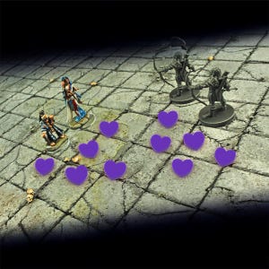 LITKO Heart Tokens | HP and Wound Markers | Compatible with Dungeons & Dragons and Daggerheart