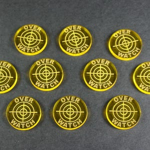 LITKO Overwatch Tokens | Set of 10 Acrylic Wargame Markers | Compatible with Sci-Fi Skirmish & Tabletop Miniatures Games