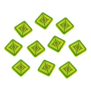 LITKO Surge Tokens | Compatible with Star Wars: Legion | Attack & Defense Conversion | 3mm Laser-Cut Fluorescent Green Acrylic | 10 Pack