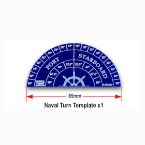 LITKO Universal Naval Turn Template | Acrylic Naval Movement Gauge | Half-Circle Template with 10 Degree & 22.5 Degree Increments