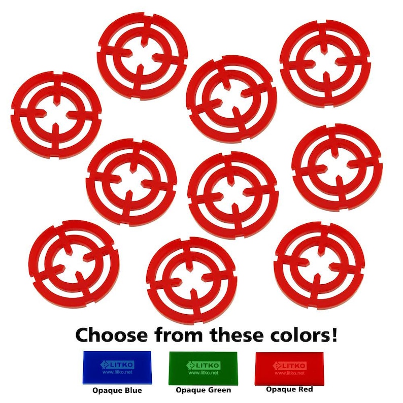 Targeting Reticule Sifi LITKO Targeting Reticle Tokens | Red, Green & Blue | 3mm Acrylic Sci-fi ...