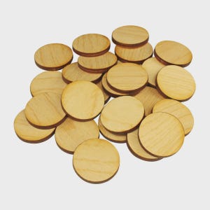 LITKO 30mm Circular Wargame Miniature Bases & Round Bottoms | 3mm Plywood, Clear Acrylic, Flexible Steel, Flexible Magnet | TTRPG | 25 Pack