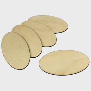 LITKO Oval Wargame Miniature Model Bases & Base Bottoms | 42x75mm | 3mm Plywood, Flexible Steel, Flexible Magnet, Acrylic | WH40K | 5 Pack