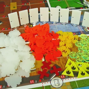 LITKO Firefighting Game Tokens | Compatible with Flash Point: Fire Rescue | Upgrade Kit + Fire, Smoke, Action, Hazard, and First Aid Tokens