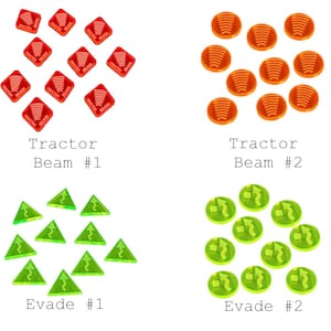 LITKO Condition & Command Tokens | Compatible with Star Wars: X-Wing | Evade Reinforce Focus Ion Stress Energy Tractor Beam Shield Disarm
