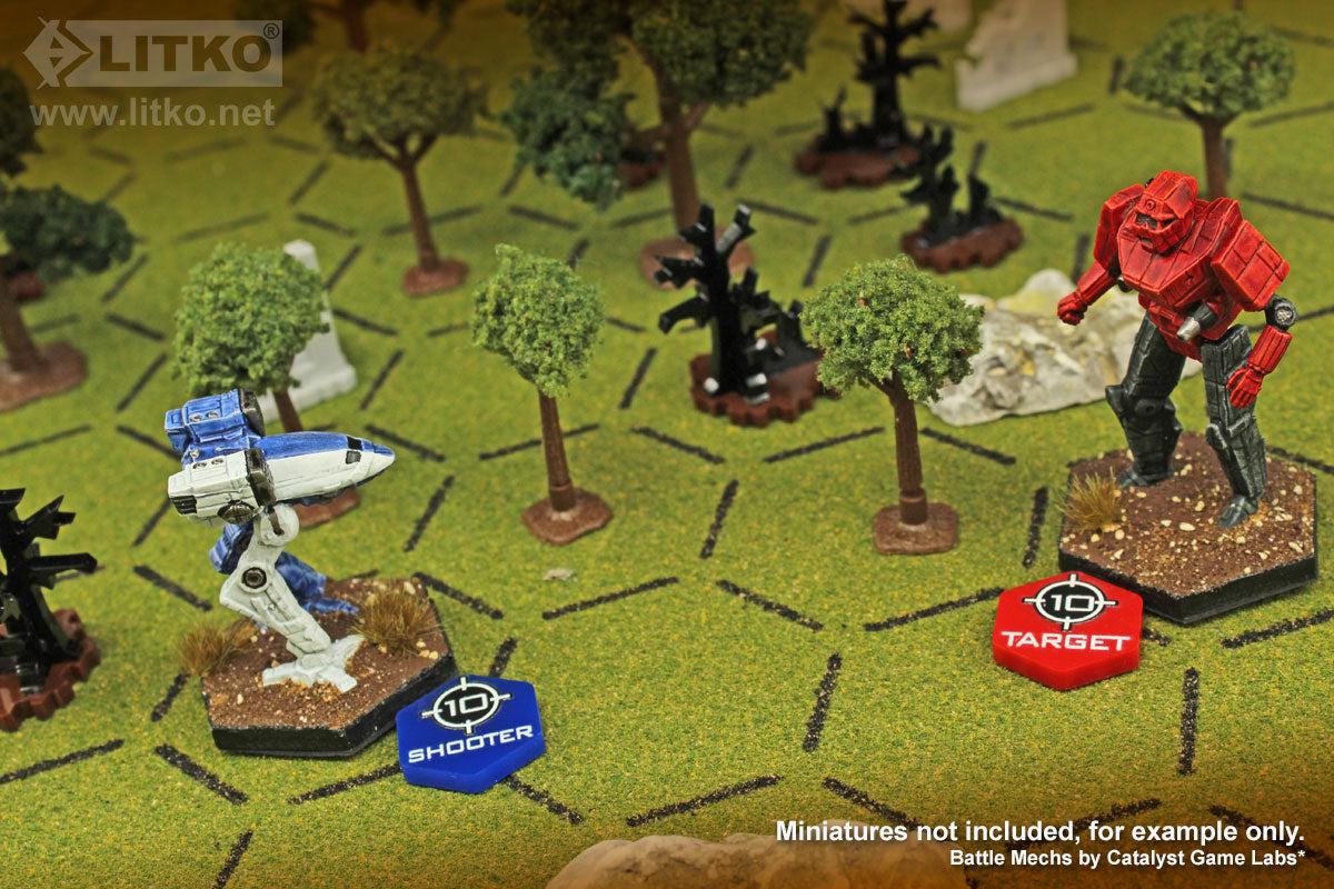 LITKO Target-shooter Hex Token Set | Hexagonal Target Numbered 1–10 ...