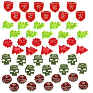 LITKO Game Upgrade Set | Compatible with Lion Rampant Miniatures | Condition, Actions, Status & Morale Tokens for Medieval Skirmish Battles