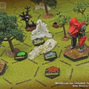 LITKO Mecha Terrain Tokens | Acrylic Hex Markers | Compatible With ...