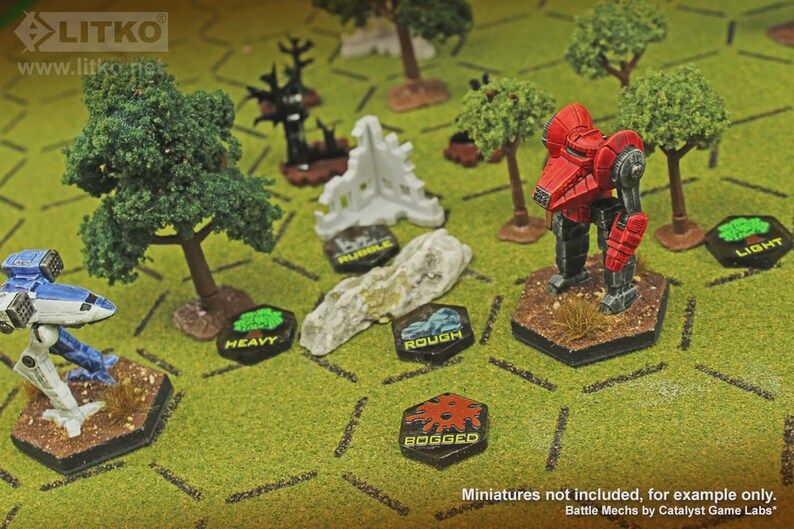 LITKO Mecha Terrain Tokens | Acrylic Hex Markers | Compatible With ...