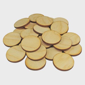 LITKO 35mm Circular Wargame Miniature Bases & Round Bottoms | 3mm Plywood, Clear Acrylic, Flexible Steel, Flexible Magnet | TTRPG | 25 Pack