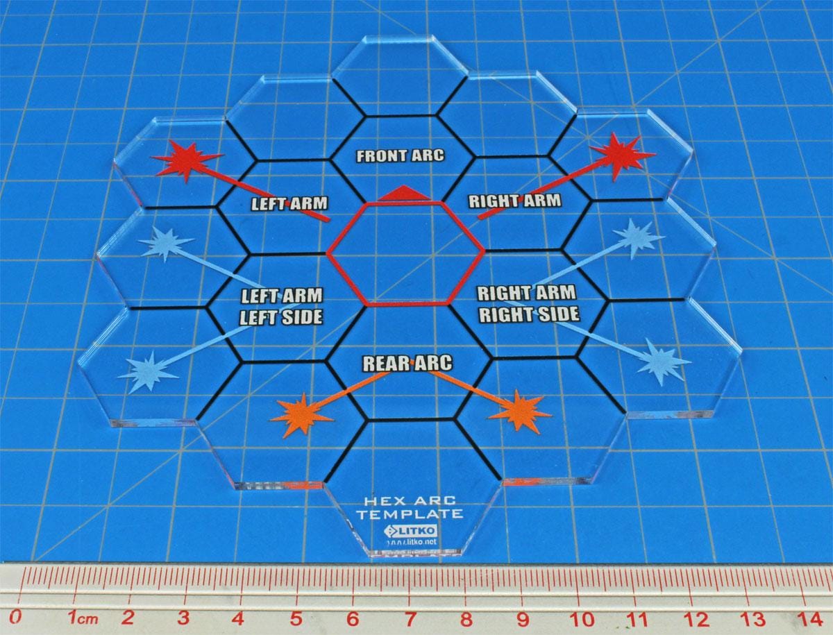 LITKO Mecha Fire Arc Template | Compatible With Battletech | UV Printed ...