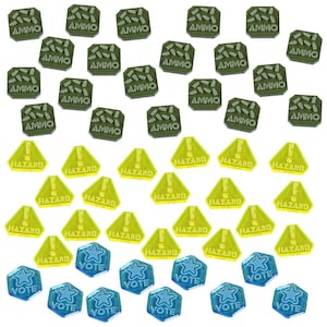 LITKO Gaslands Refuelled Token Sets | Ammo, Vote, Hazard, Audience Tokens | Markers for Post-Apocalyptic Car Combat Miniatures Racing Games