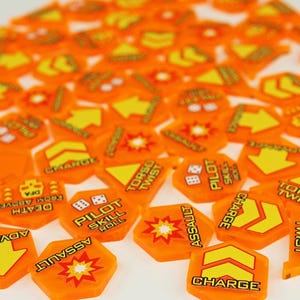 LITKO Mecha Combat Tokens | Action Markers Compatible with BattleTech | Pilot Skill, Assault, Charge, Advance, Death From Above Indicator