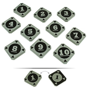 LITKO Double-Sided Target Lock Token Set | Compatible with Star Wars: X-Wing 2nd Edition | Numbered 1–10 & 11–20 | ID Markers | 10 Pack