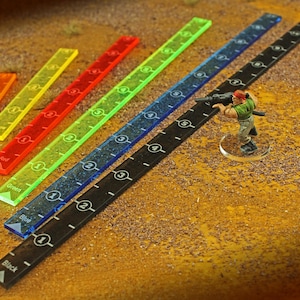 LITKO Range Ruler Set | Compatible with Wasteland Warfare | Multi-Color Acrylic Movement Gauges