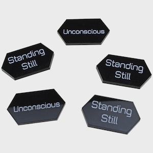 LITKO Mecha Combat Status Tokens | 3mm Acrylic | Compatible with BattleTech Games |