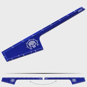 LITKO Double-Sided 9-Inch Movement & Combat Gauge | Translucent Blue Tool Compatible with Age of Sigmar | Skirmish Miniature Measuring Ruler
