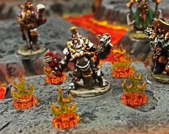 LITKO Flame Markers | Fire Tokens | Tabletop Wargame & RPG