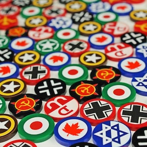 LITKO World War II Tokens | UV-Printed Acrylic Campaign, Activation, Objective Markers | Axis & Allies | Historical Miniature Games | 10 Pk