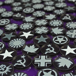 LITKO World War II Night War Tokens | UV-Printed Acrylic Campaign, Activation, and Objective Markers | Historical Miniature Wargames | 10 Pk