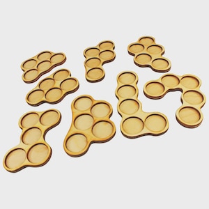 LITKO Horde Movement Trays for 25mm Miniatures | Skirmish Tray | 2–13 Figure Formations | Compatible with WH40K & AoS | Plywood Wargame Tray