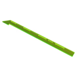 May include: A green plastic ruler with a pointed arrowhead at one end. The ruler has markings for inches and centimeters. The ruler is labeled "LITKO".