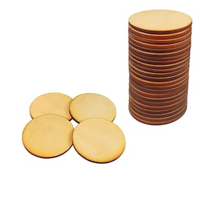LITKO 50mm Circular Wargame Miniature Bases & Round Bottoms | 3mm Plywood, Clear Acrylic, Flexible Steel, Flexible Magnet | TTRPG | 25 Pack