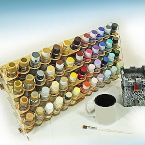 LITKO Craft Paint Storage Rack | 2oz  Bottle Organizer | Wall-Mount or Freestanding