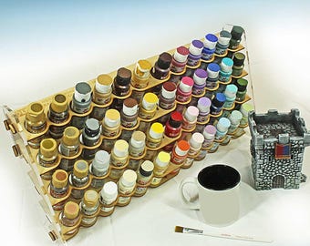 LITKO Craft Paint Storage Rack | 2oz  Bottle Organizer | Wall-Mount or Freestanding