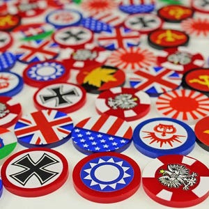 LITKO World War II Army Tokens | WWII | Campaign, Activation, and Objective Markers | Axis & Allies | Historical Miniature Games