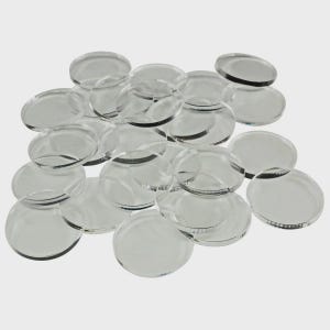 LITKO 25mm Clear Circular Wargame Miniature Bases | Round TTRPG Bases | 1.5mm & 3mm Acrylic | Tabletop Miniatures, Wargames, RPG | 25 Pack