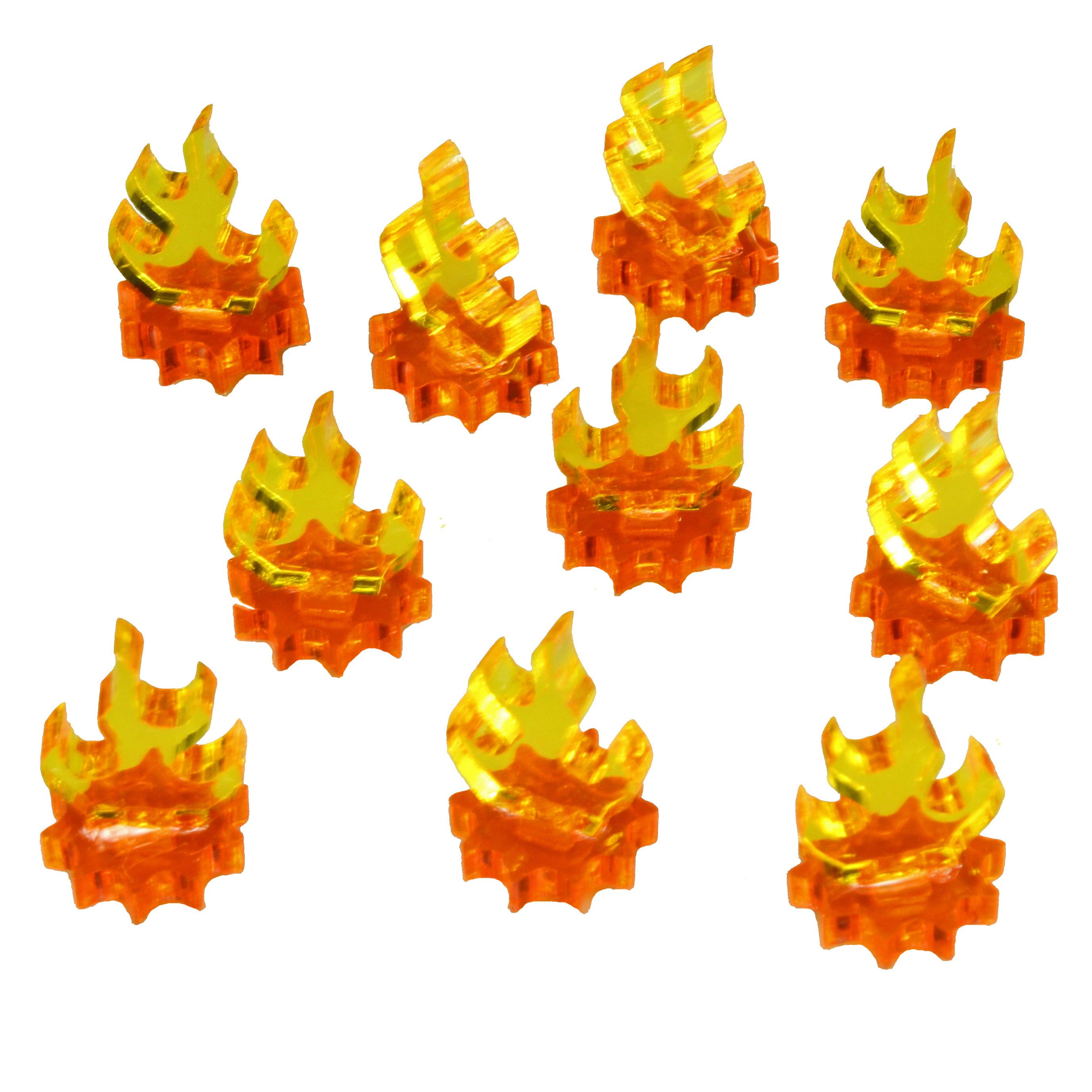 LITKO Flaming Wreckage Marker | Burning Fire | Miniature Wargame | Compatible With DND, Pathfinder, TTRPG, Flame Of War, Bolt Action