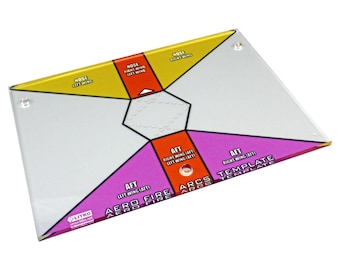 LITKO Mecha Aerospace Fire Arc Template | 3mm Acrylic | Compatible with Battletech Hex Maps | Weapons Direction Tool