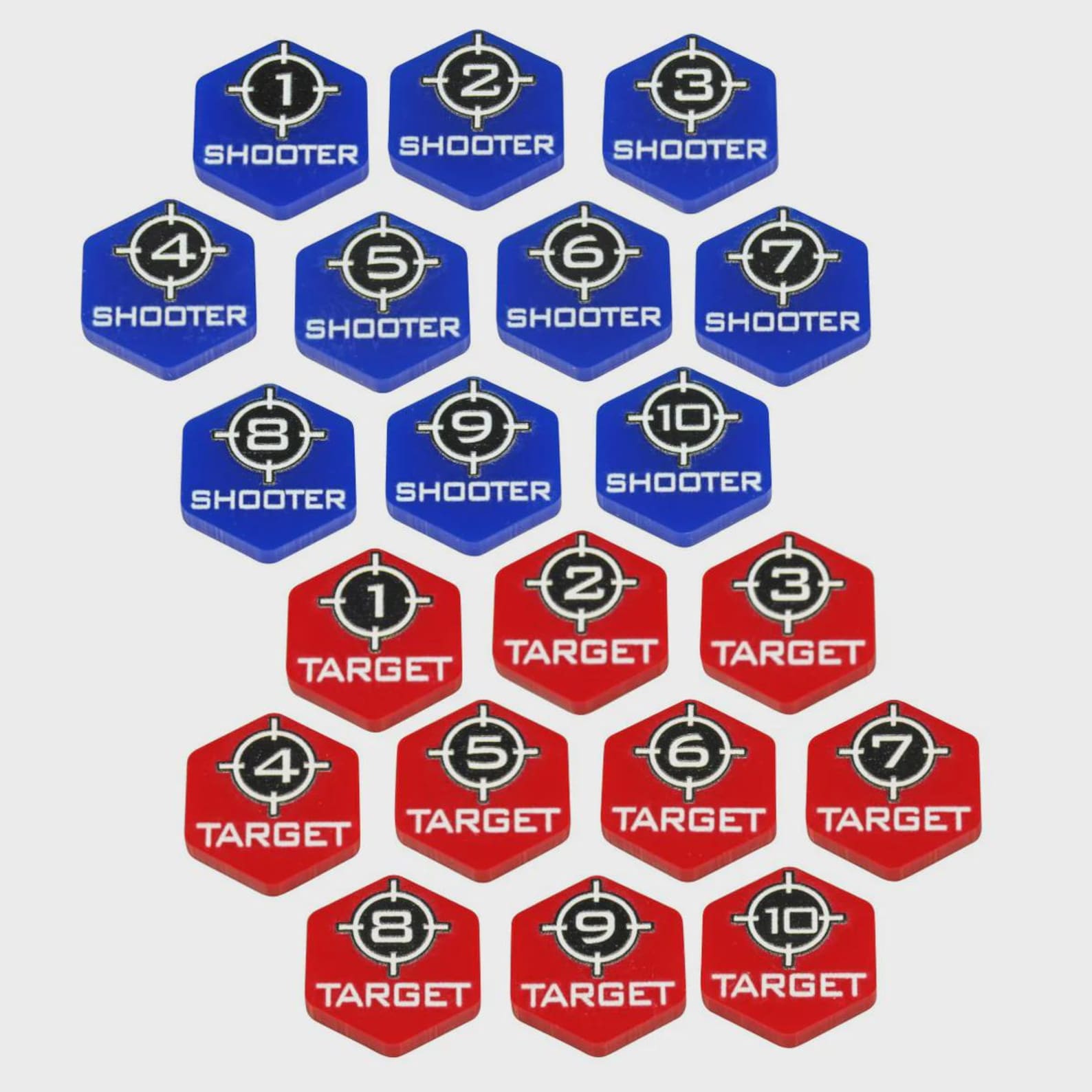 LITKO Shooter & Target Token Set | Numbered Hex Combat Markers ...