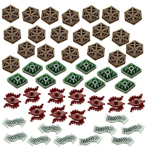 LITKO Horror Card Game Tokens Compatible with Arkham Horror LCG | Clue, Doom, Resource & Pathway Location Tokens | Connection Arrows