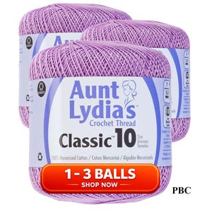 Wood Violet Aunt Lydia Classic 10 thread 350 yards, Crochet Thread