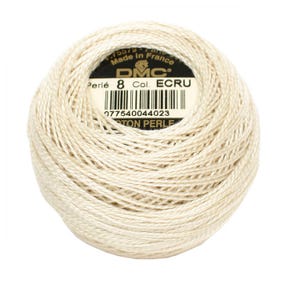 116-8-ECRU DMC Pearl Cotton size 8 ECRU  87 yards  Paula B Crafts