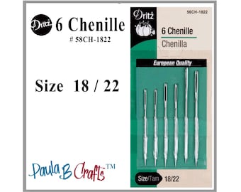 Dritz Chenille Needles 6 Pack Sizes 18 and 22 Large Eye Embroidery Needles for Hand Sewing Quilting and Needlework