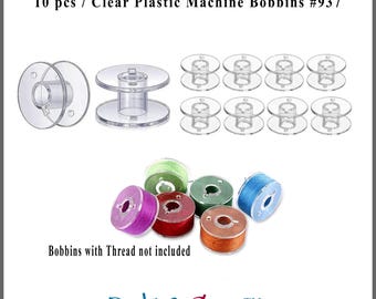 Plastic Bobbins Class 15 Bonus Pack 10 Count #937 Sewing Machine Bobbins for Brother Singer Janome and Craft Projects