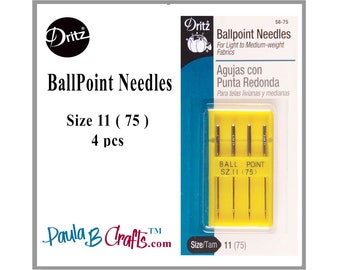 Dritz Ballpoint Machine Needles Size 11 (75) – 4 Pack for Knit Fabrics