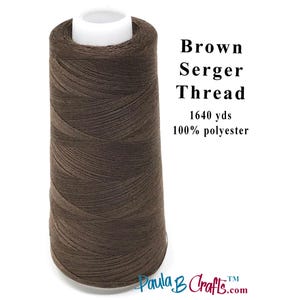 Serger Thread Brown 100% Spun Polyester - 1640 yards per Spool