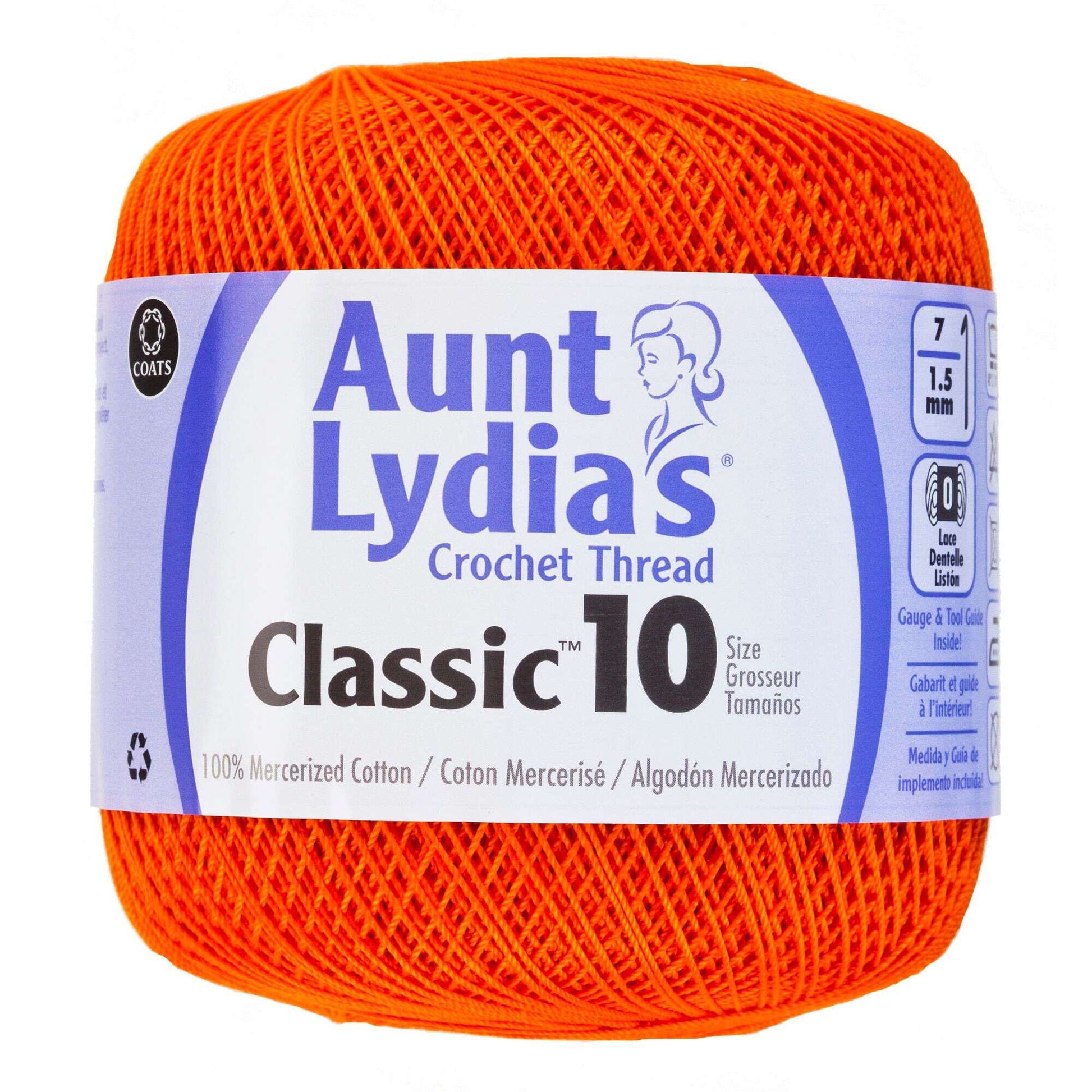 154C-431 Pumpkin Aunt Lydia Classic 10 Crochet Thread Paula